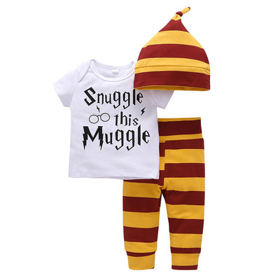 3-piece Set Cotton Rompers Striped Pants For Babies