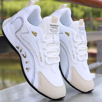 Men’s Colorblock Lace-Up Sneakers Running Sports Shoes