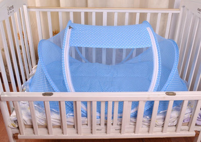 Foldable Baby Bed with Pillow & Mosquito Net Set