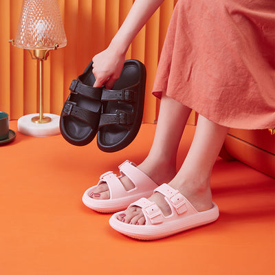 Women’s Platform Summer Slippers with Buckle Sandals