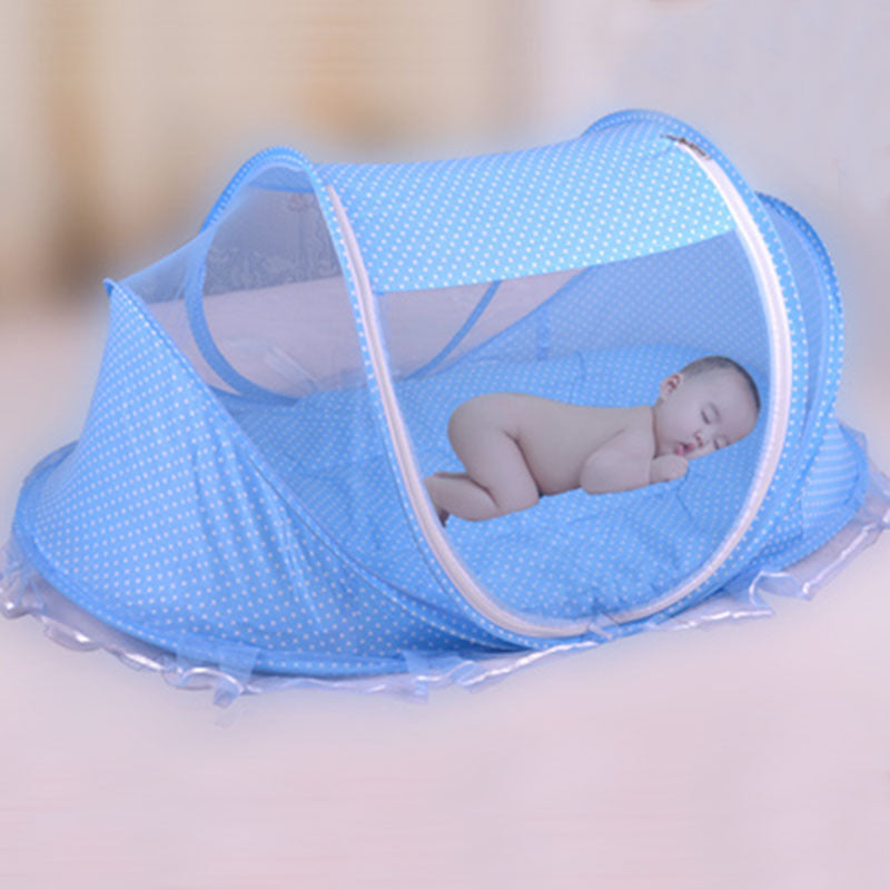 Foldable Baby Bed with Pillow & Mosquito Net Set