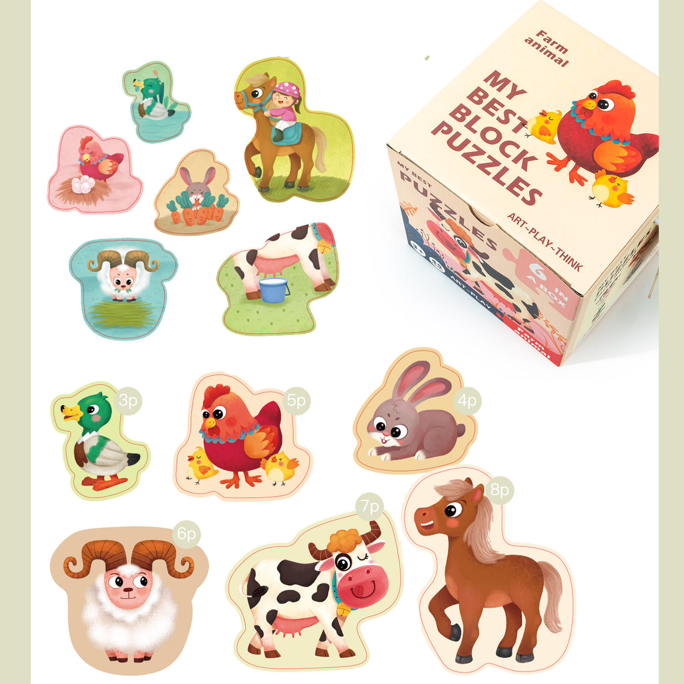 Advanced Educational Big Piece Puzzle Wooden Toys For Babies And Toddlers Enlightenment And Logical Thinking