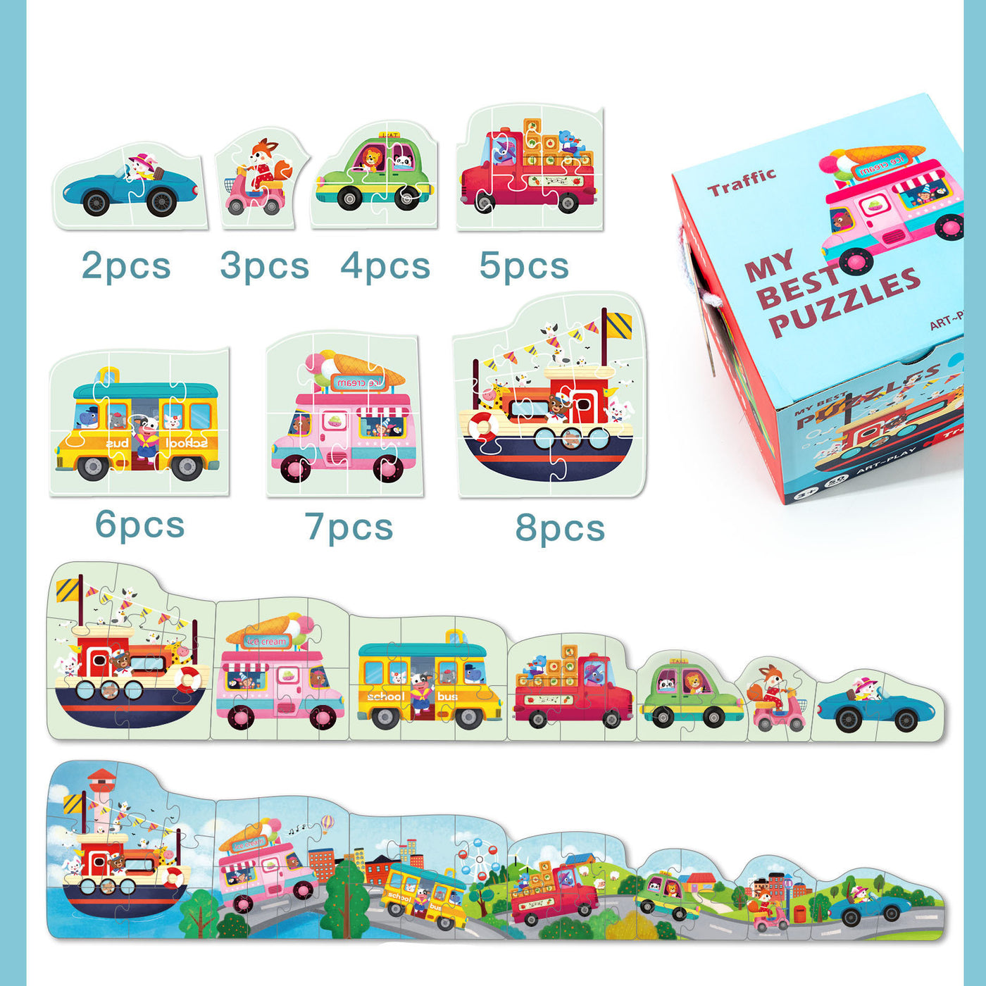 Advanced Educational Big Piece Puzzle Wooden Toys For Babies And Toddlers Enlightenment And Logical Thinking