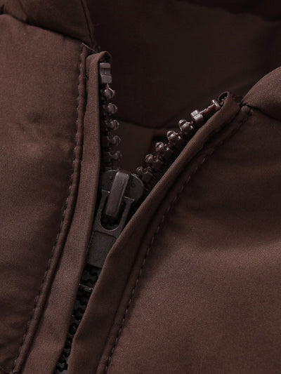 Women’s Winter Hooded Short Coat with Zipper Jacket