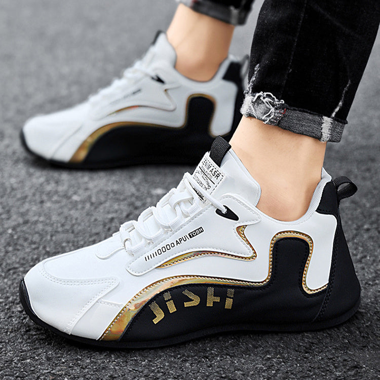 Men’s Colorblock Lace-Up Sneakers Running Sports Shoes