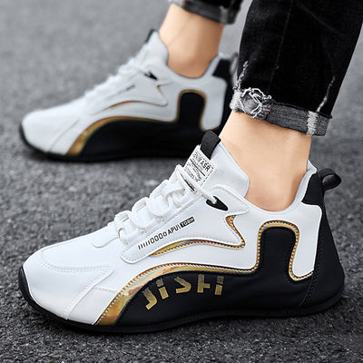 Men’s Colorblock Lace-Up Sneakers Running Sports Shoes
