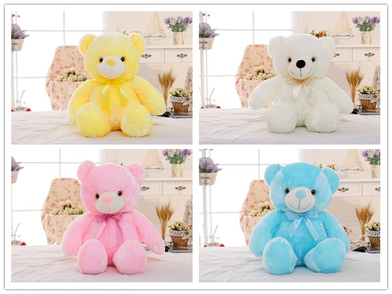 LED Light Up Teddy Bear Plush Toy Colorful Gift