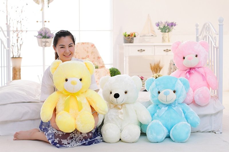 LED Light Up Teddy Bear Plush Toy Colorful Gift