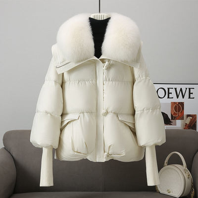 Women’s Winter Short Down Jacket with Fur Collar