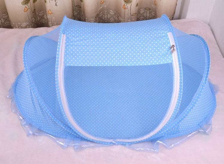 Foldable Baby Bed with Pillow & Mosquito Net Set
