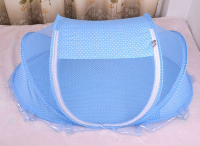 Foldable Baby Bed with Pillow & Mosquito Net Set