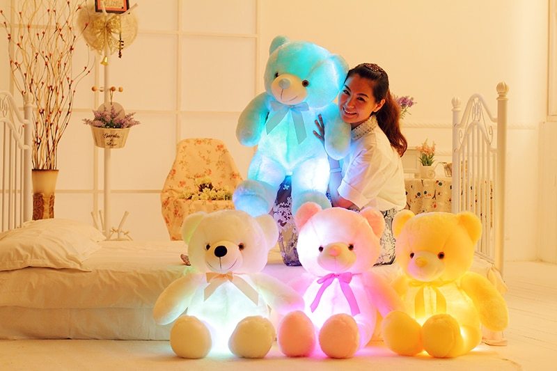 LED Light Up Teddy Bear Plush Toy Colorful Gift