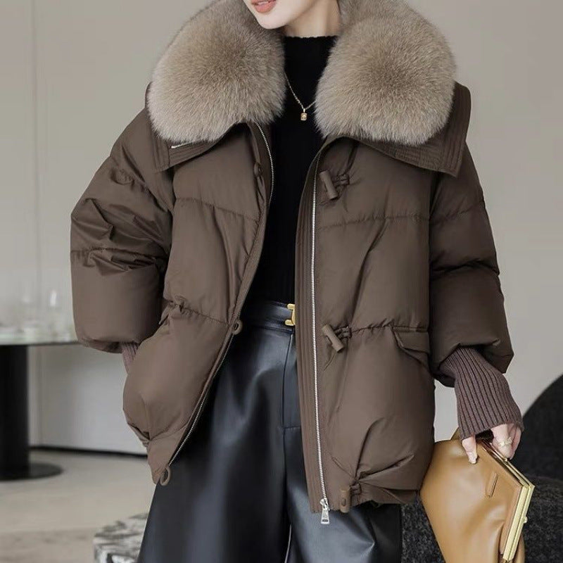 Women’s Winter Short Down Jacket with Fur Collar