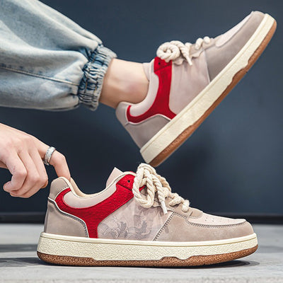 Men’s Casual Lace-Up Sneakers Soft Sole Walking Shoes
