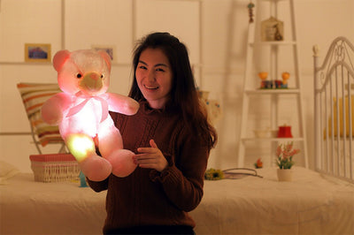 LED Light Up Teddy Bear Plush Toy Colorful Gift