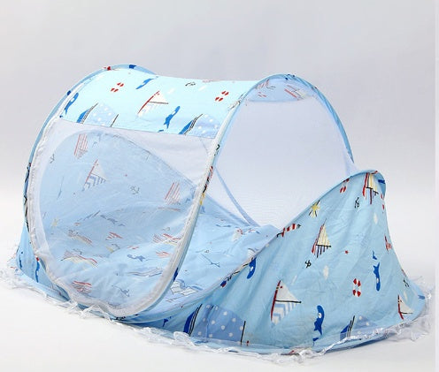 Foldable Baby Bed with Pillow & Mosquito Net Set