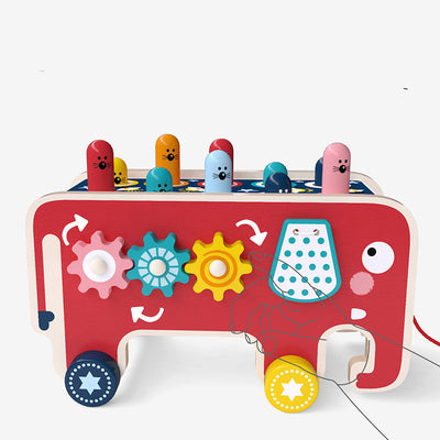 Montessori Wooden Pounding Bench Toy for Toddlers