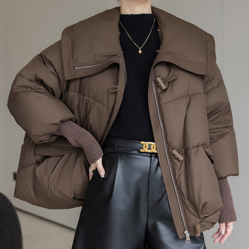 Women’s Winter Short Down Jacket with Fur Collar