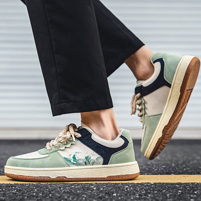 Men’s Casual Lace-Up Sneakers Soft Sole Walking Shoes
