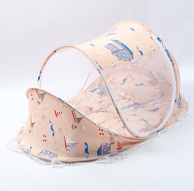Foldable Baby Bed with Pillow & Mosquito Net Set