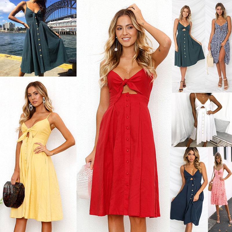Women’s Summer Sleeveless Backless Party Dress