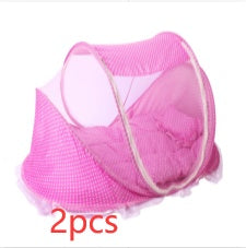 Foldable Baby Bed with Pillow & Mosquito Net Set