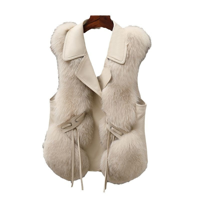 Women’s Faux Fur Vest Short Winter Warm Jacket