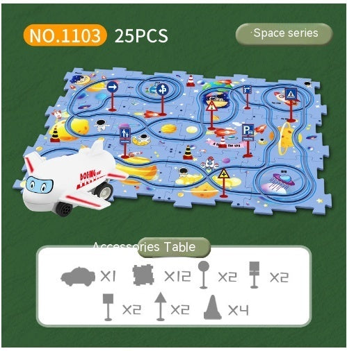 Kids DIY Electric Train Track Puzzle Toy Set