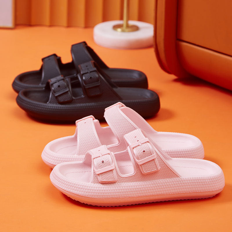 Women’s Platform Summer Slippers with Buckle Sandals