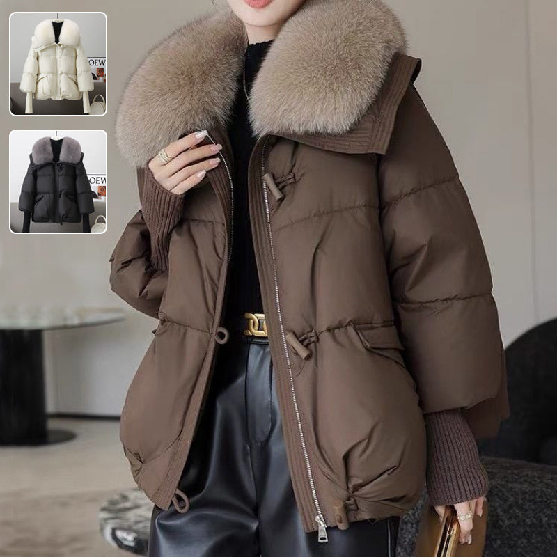 Women’s Winter Short Down Jacket with Fur Collar