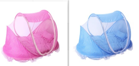 Foldable Baby Bed with Pillow & Mosquito Net Set
