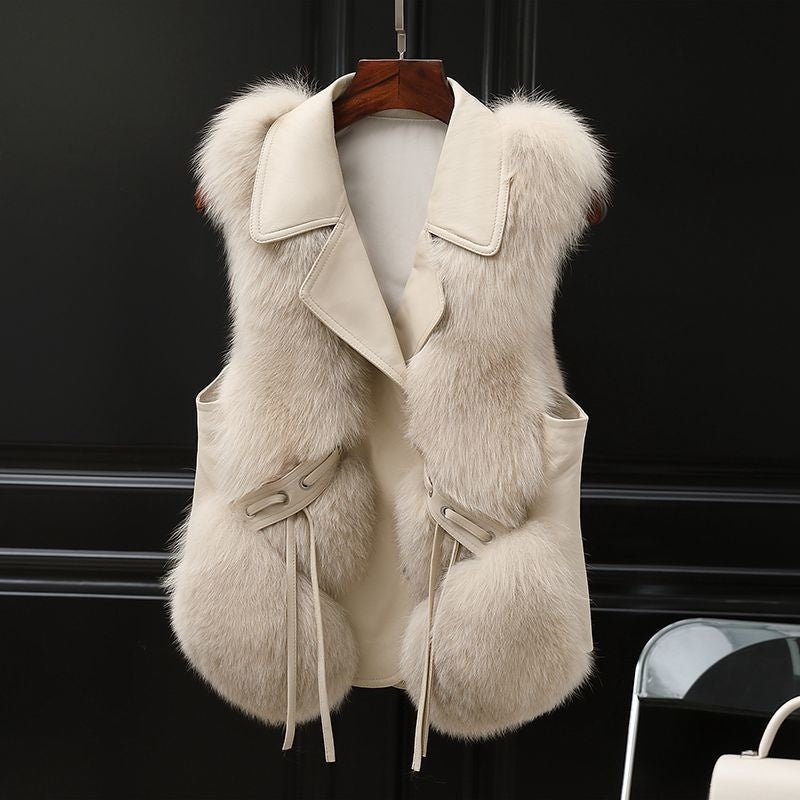 Women’s Faux Fur Vest Short Winter Warm Jacket