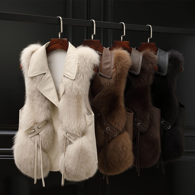 Women’s Faux Fur Vest Short Winter Warm Jacket
