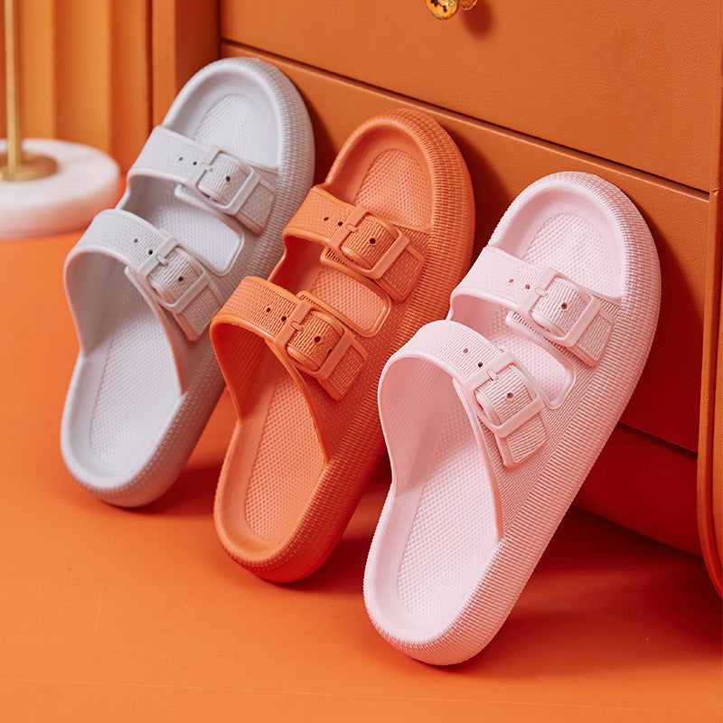 Women’s Platform Summer Slippers with Buckle Sandals