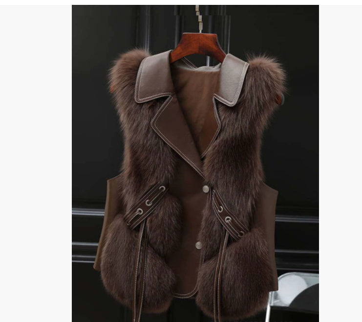 Women’s Faux Fur Vest Short Winter Warm Jacket