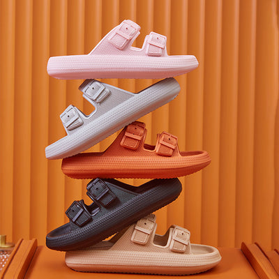 Women’s Platform Summer Slippers with Buckle Sandals