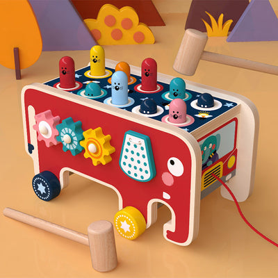 Montessori Wooden Pounding Bench Toy for Toddlers