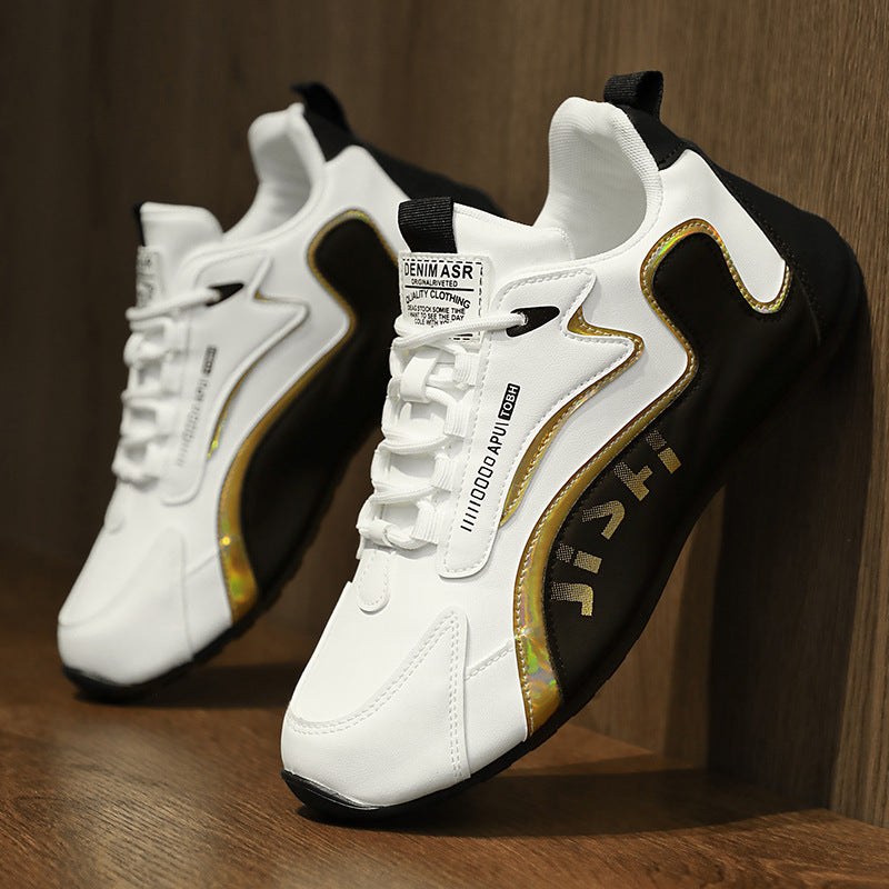 Men’s Colorblock Lace-Up Sneakers Running Sports Shoes