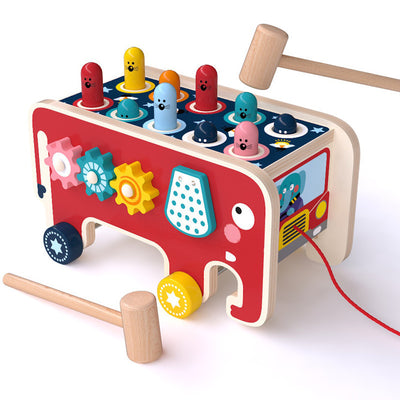 Montessori Wooden Pounding Bench Toy for Toddlers