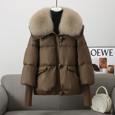 Women’s Winter Short Down Jacket with Fur Collar