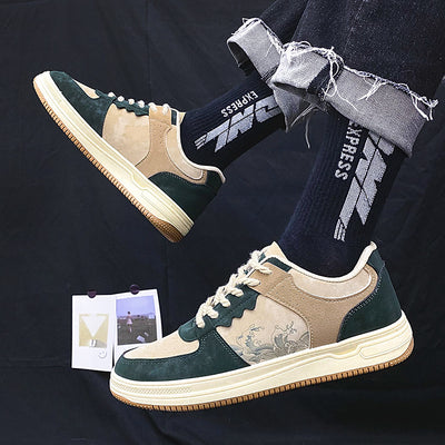 Men’s Casual Lace-Up Sneakers Soft Sole Walking Shoes