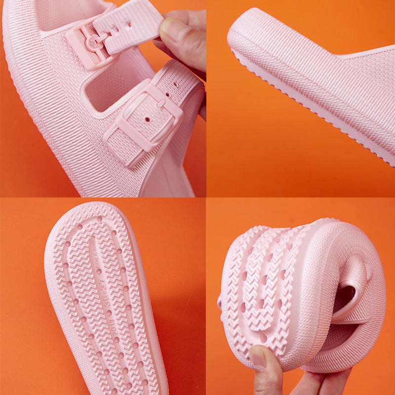 Women’s Platform Summer Slippers with Buckle Sandals