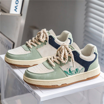 Men’s Casual Lace-Up Sneakers Soft Sole Walking Shoes