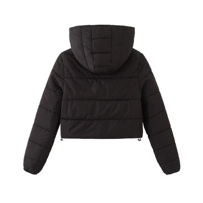 Women’s Winter Hooded Short Coat with Zipper Jacket