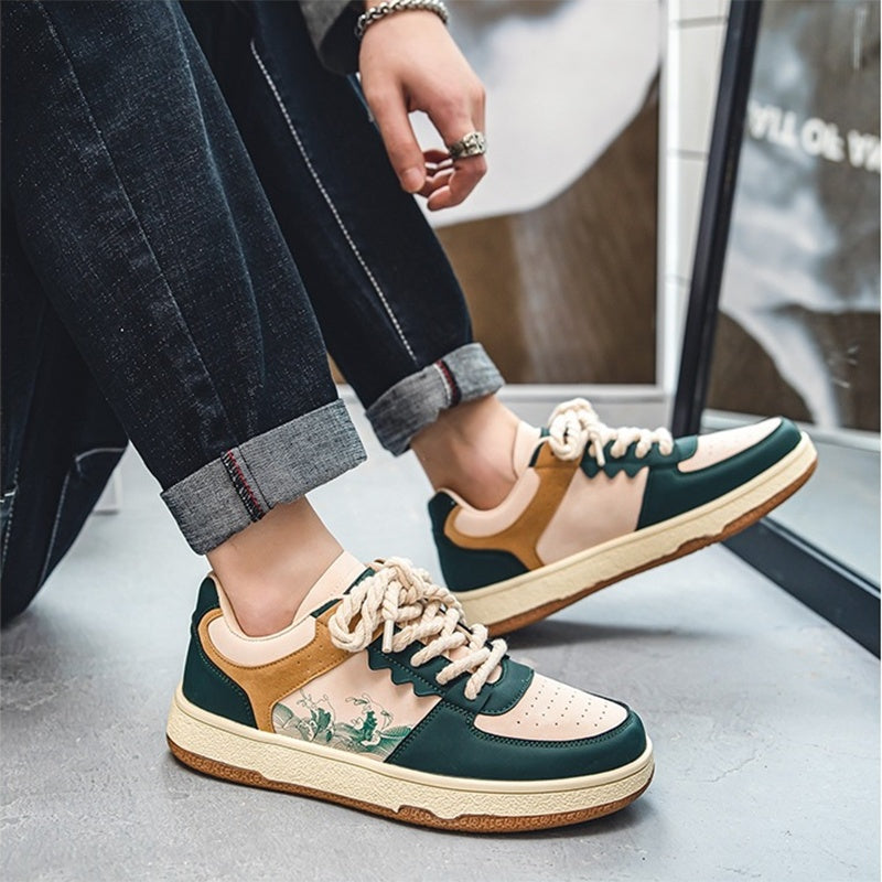 Men’s Casual Lace-Up Sneakers Soft Sole Walking Shoes